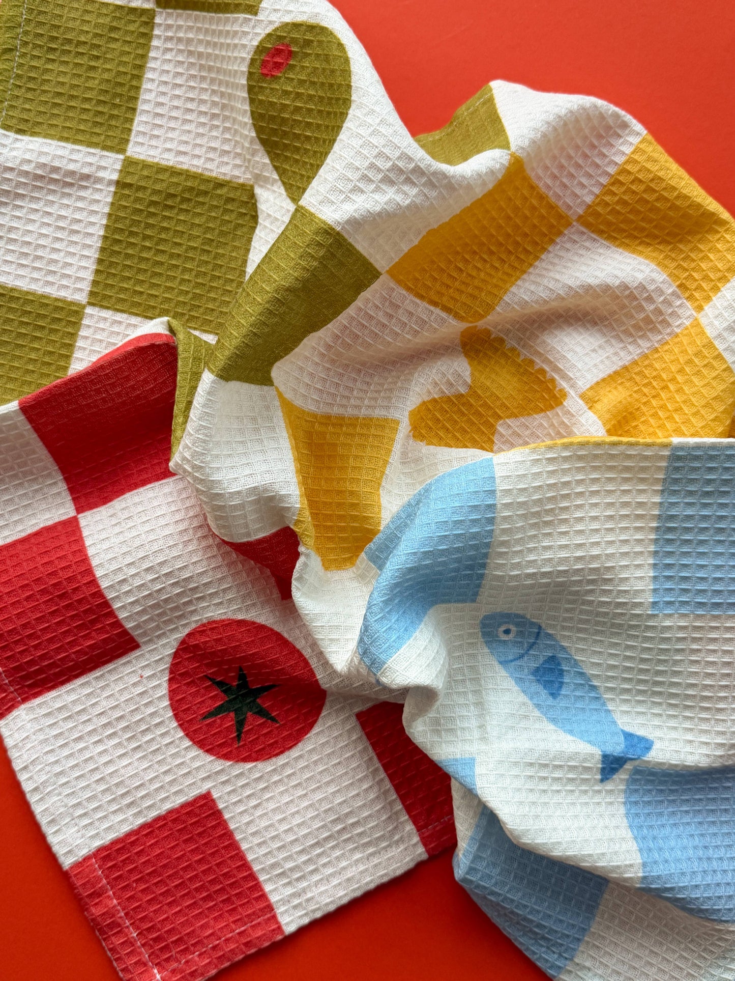 Potluck Waffle Tea Towel