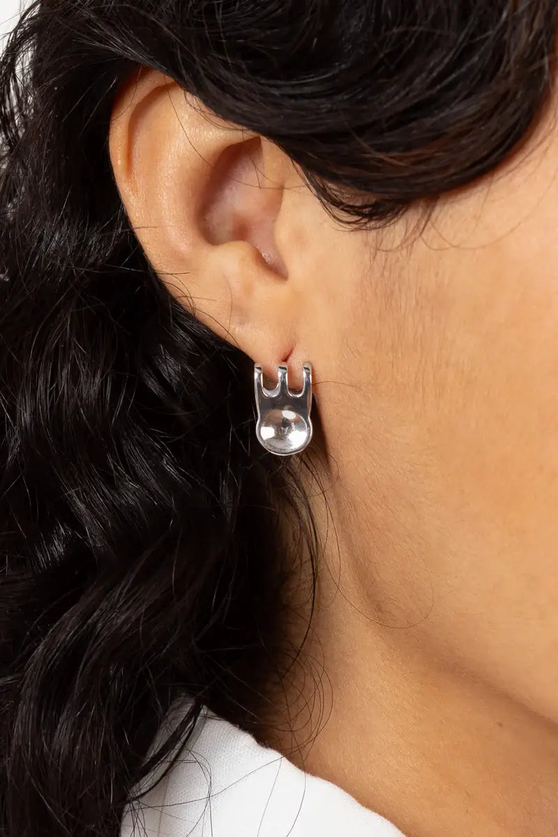Stainless Steel Mini Claw Hoop Earrings