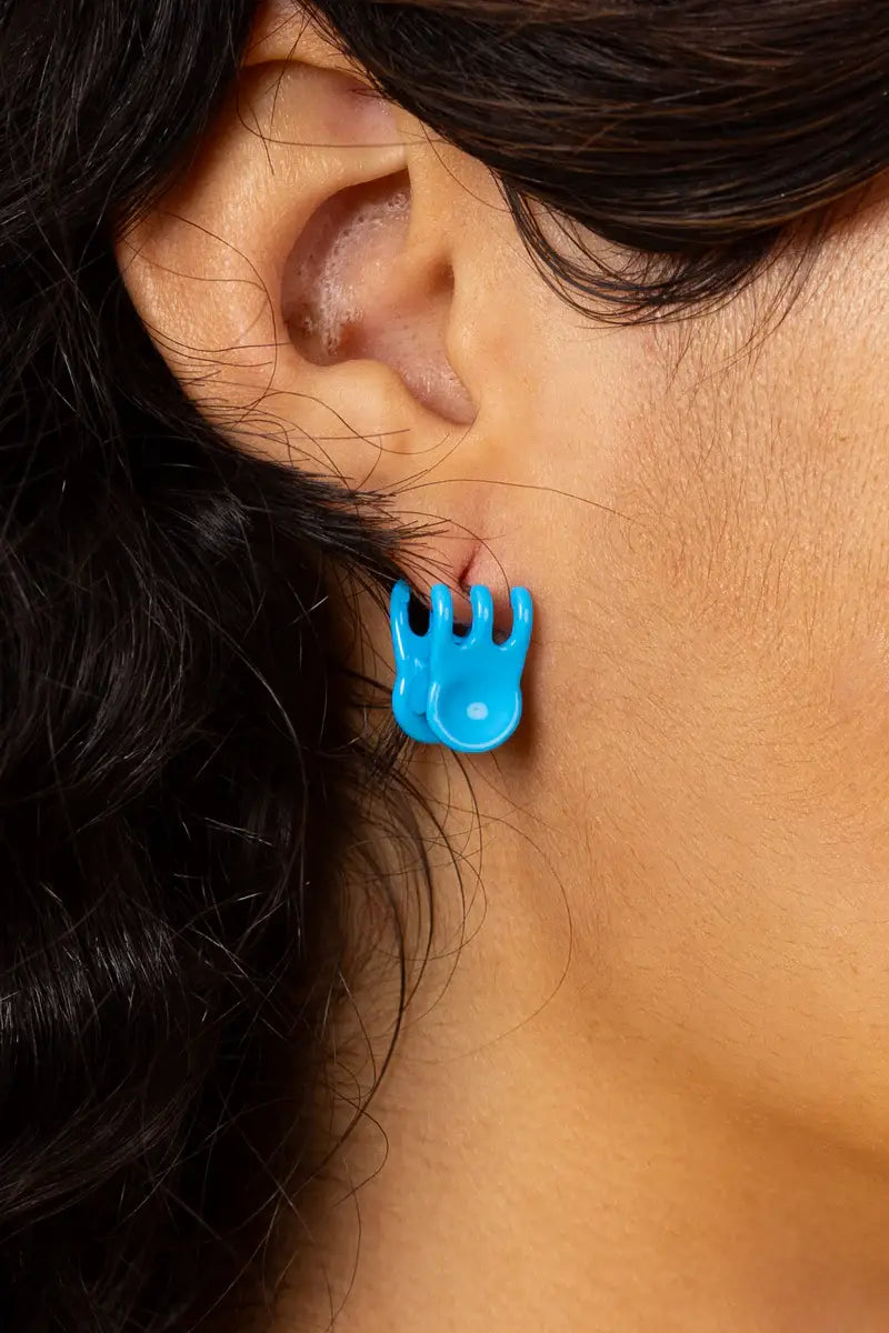 Blueberry Mini Claw Hoop Earrings