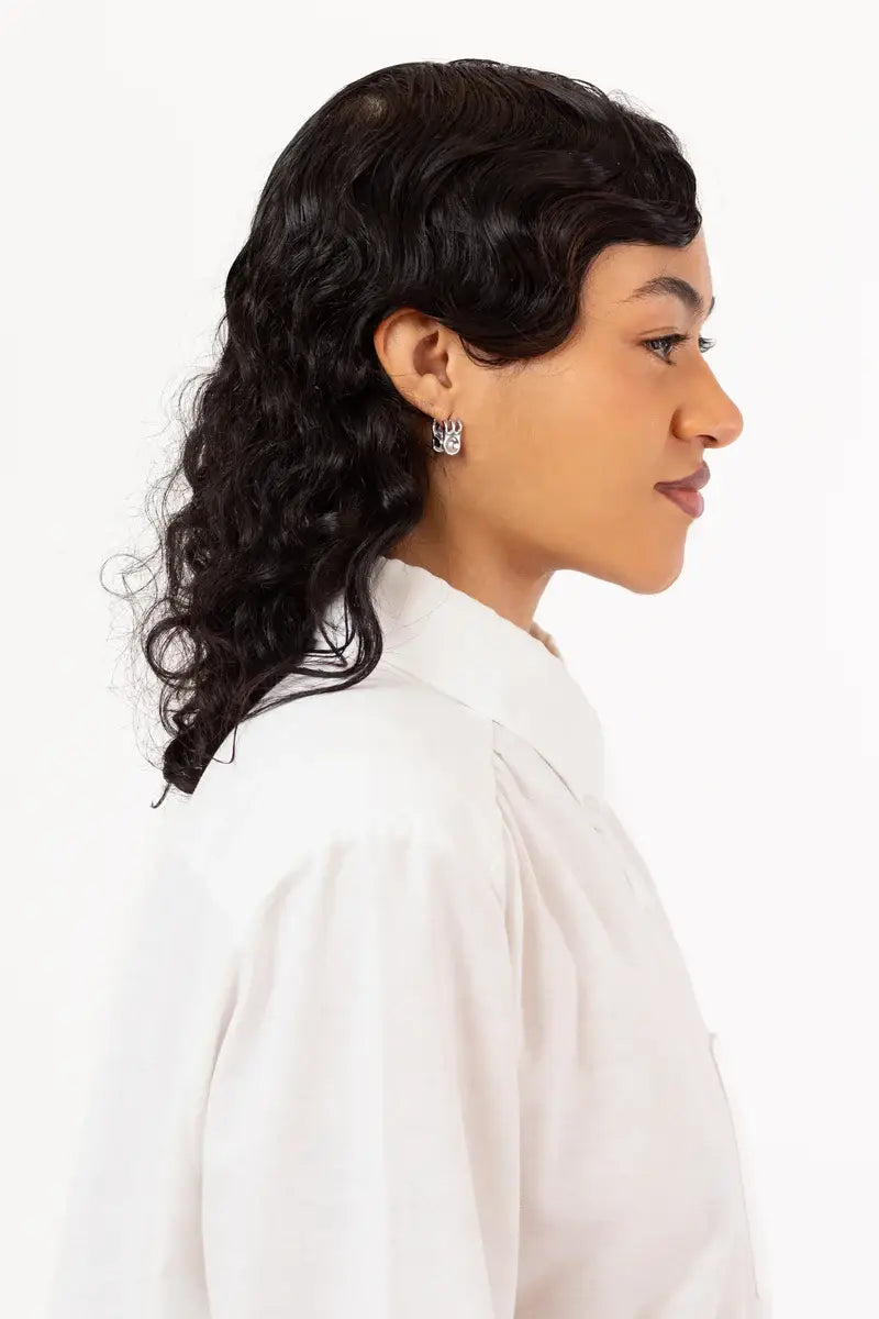 Stainless Steel Mini Claw Hoop Earrings