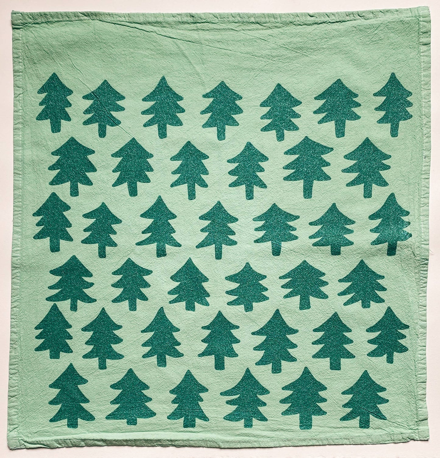 Trees on Green Glitter Tea Towel