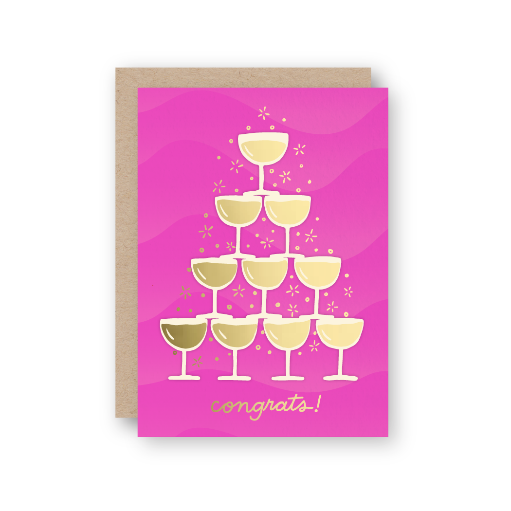 Congrats Champagne Foil Greeting Card