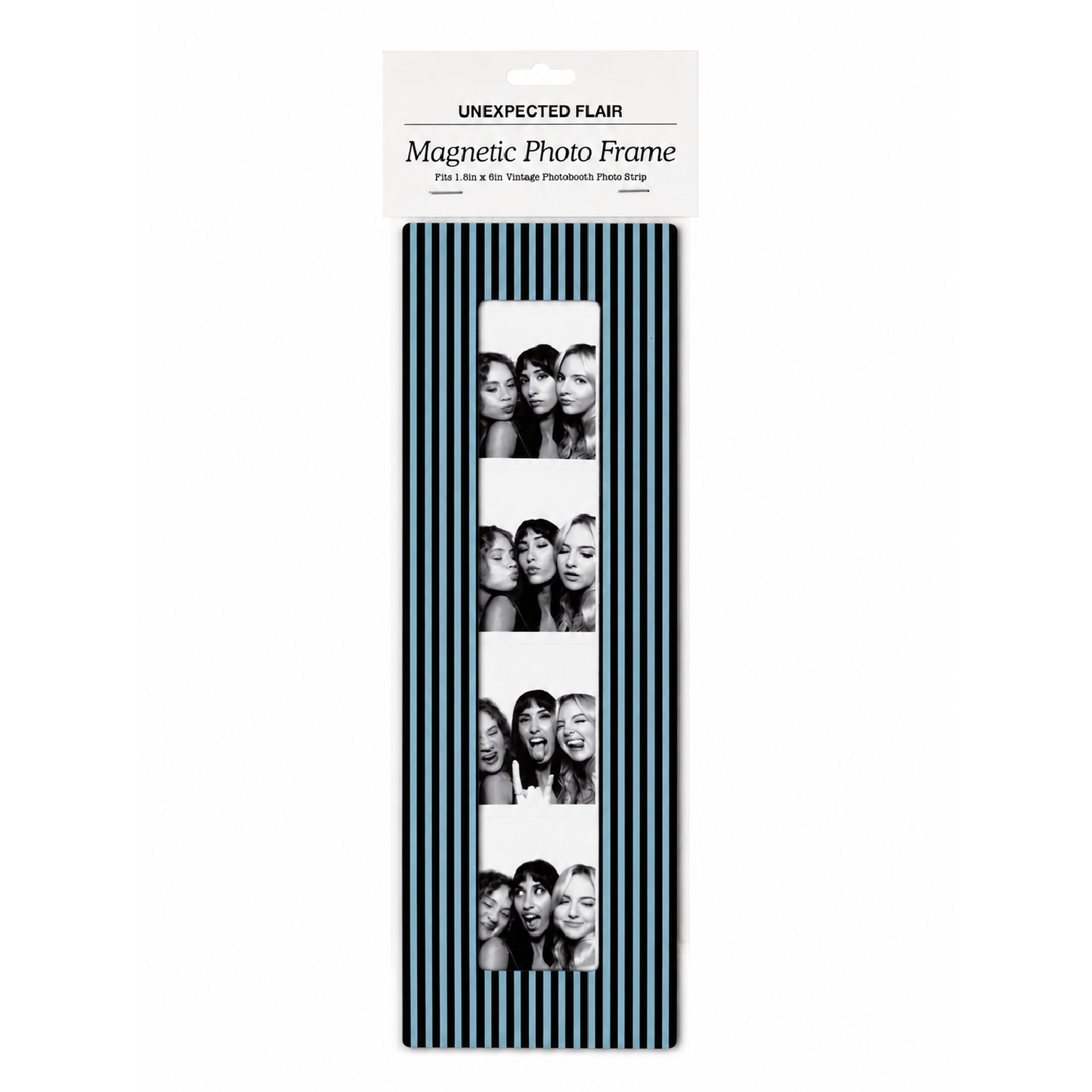 Magnetic Photobooth Frame - Blue & Brown Stripe