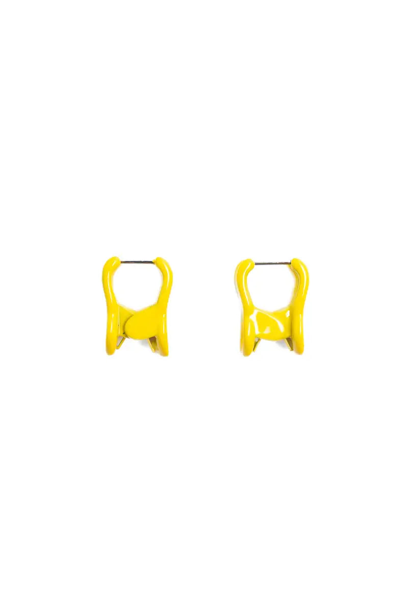 Lemon Mini Claw Hoop Earrings