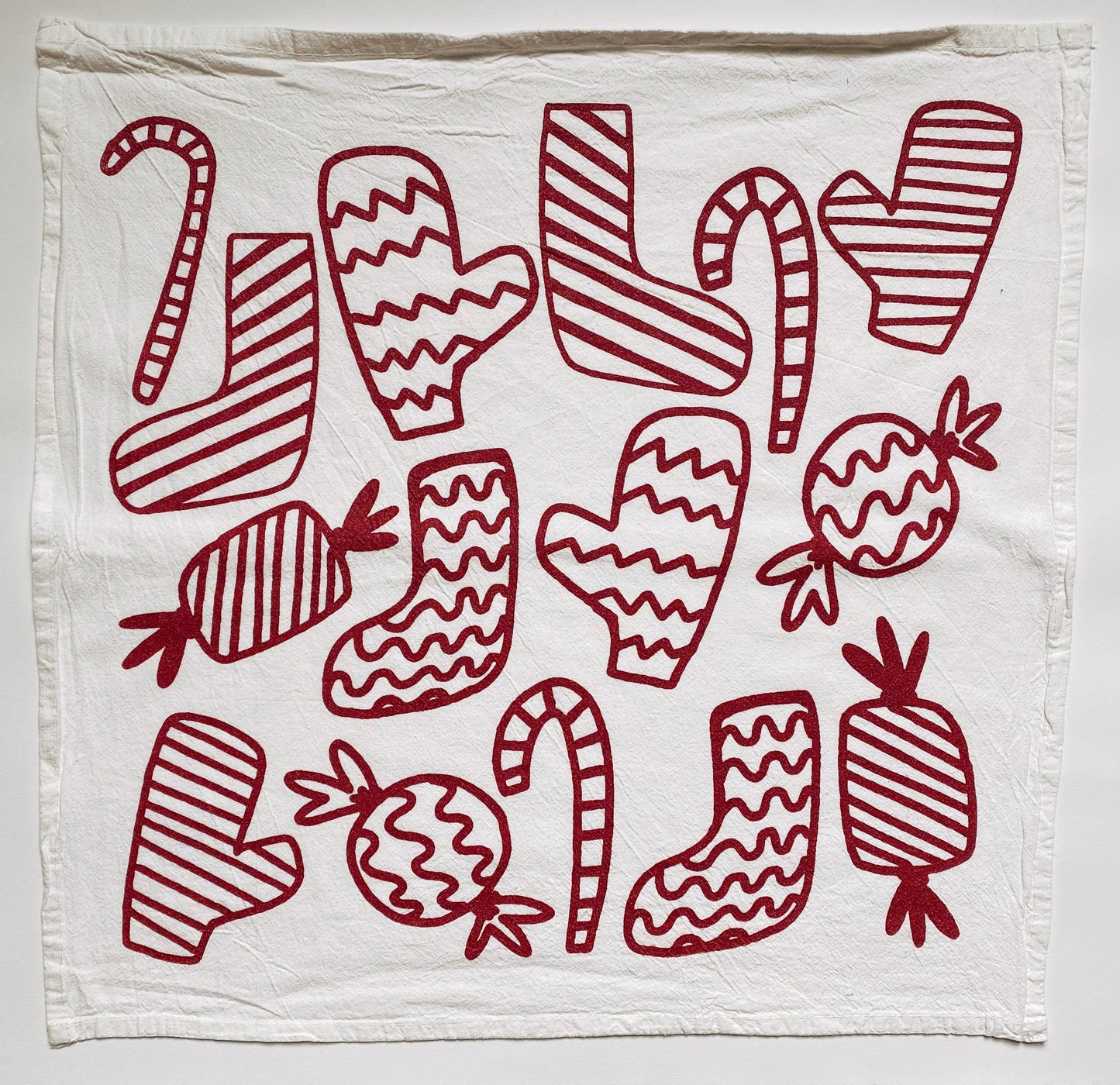 Holiday Stripe Glitter Tea Towel