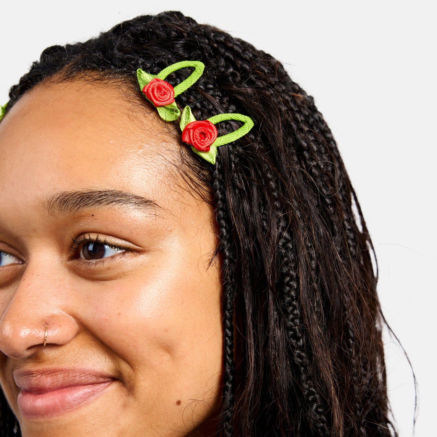 Red Rosette Snap Clips