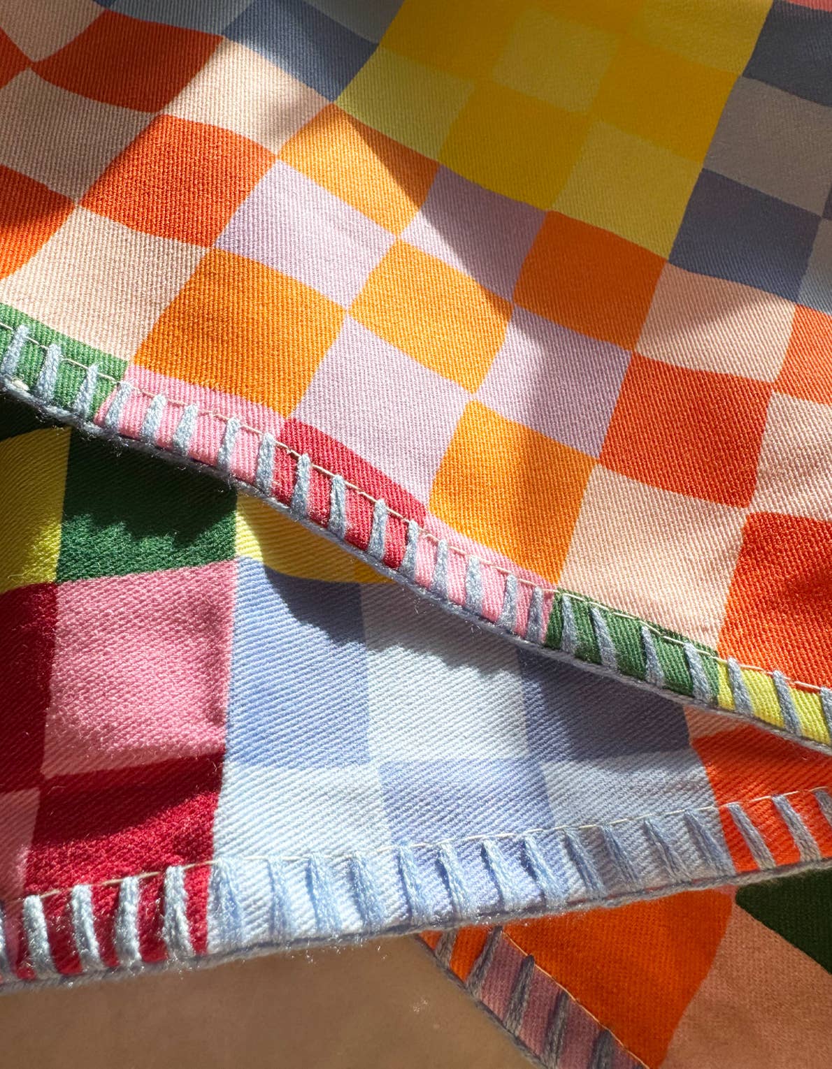Rainbow Checks Cotton Tea Towel