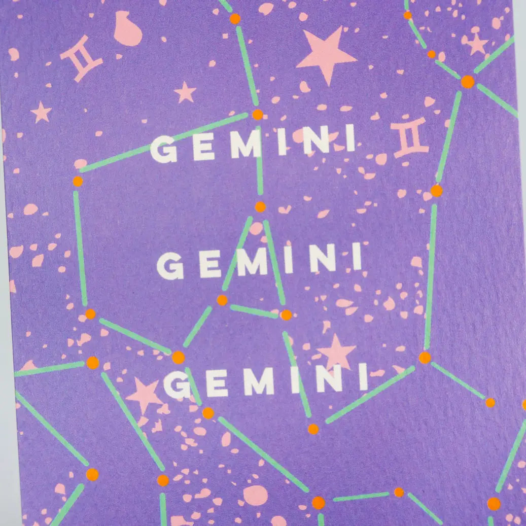 Cosmic Gemini Birthday Card