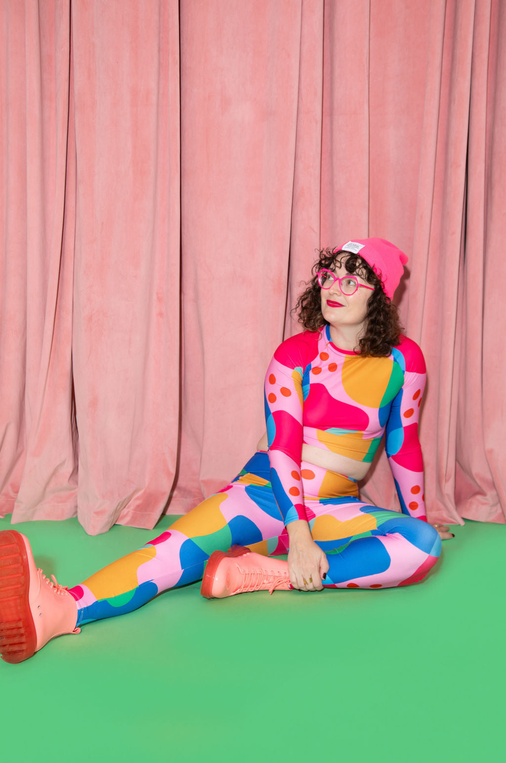 Lava Lamp Punch Long Sleeved Crop Top