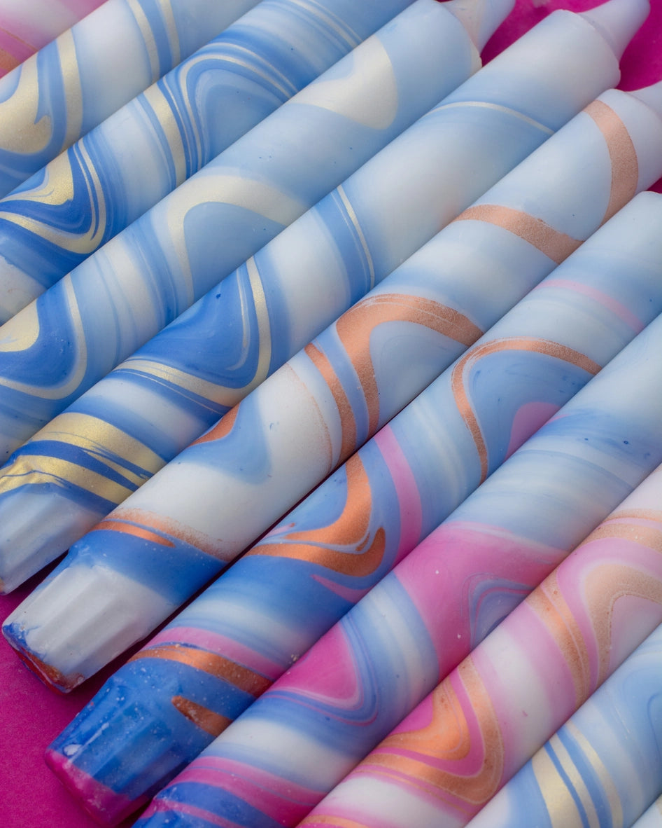 Marbled Taper Candles