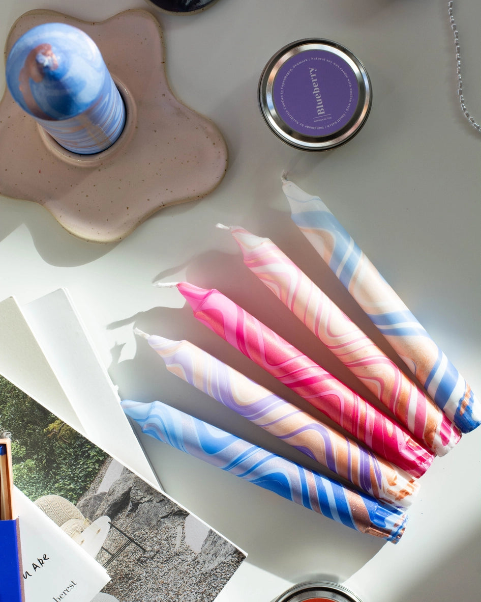 Marbled Taper Candles