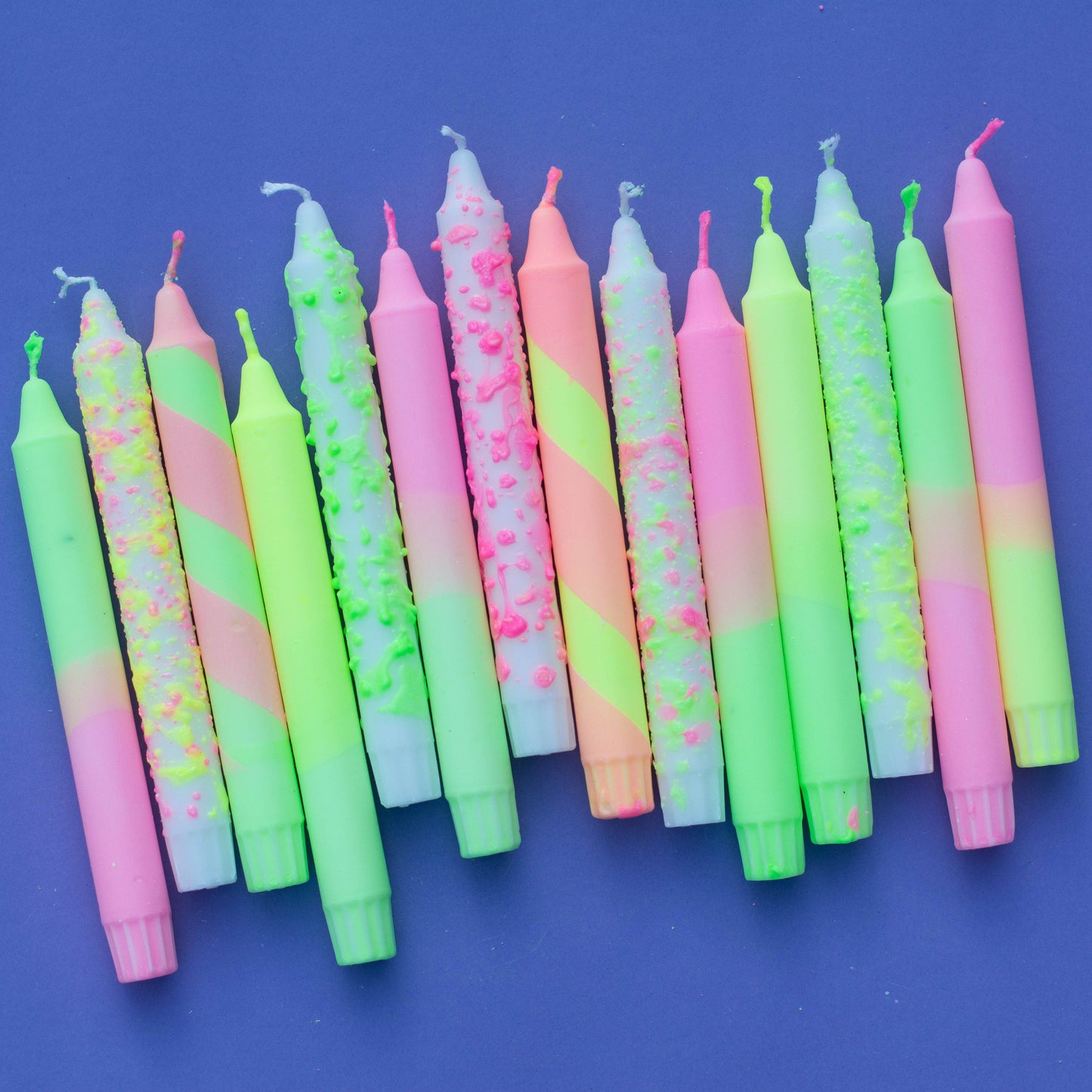 Neon Mix Taper Candles
