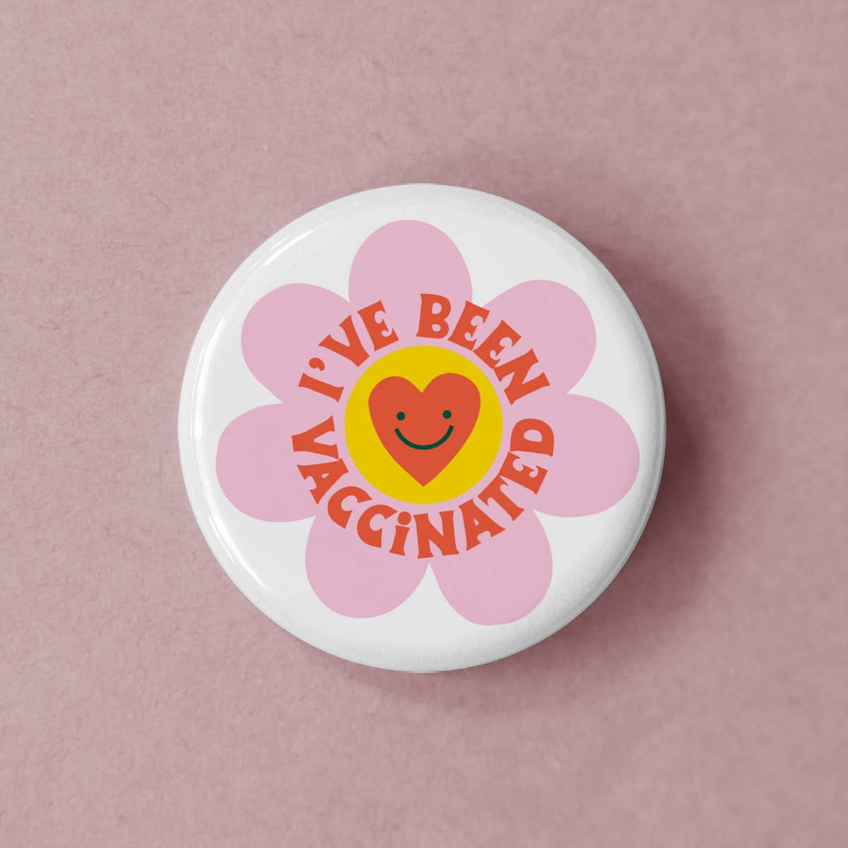 Flower Power Vaccinated Button