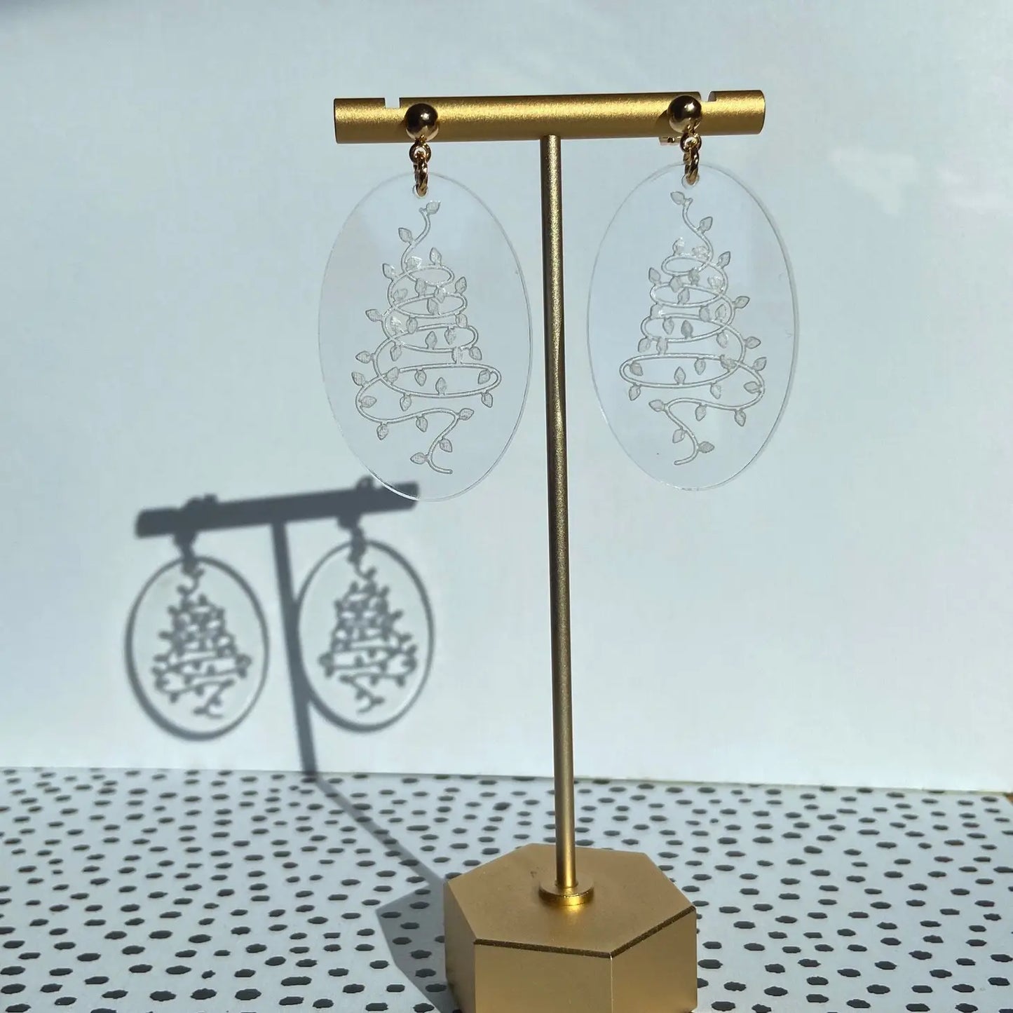 Minimalist Christmas Tree Lights Earrings