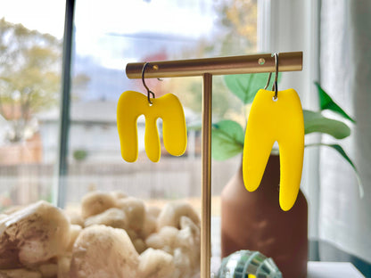 Asymmetrical Acrylic Yellow Earrings