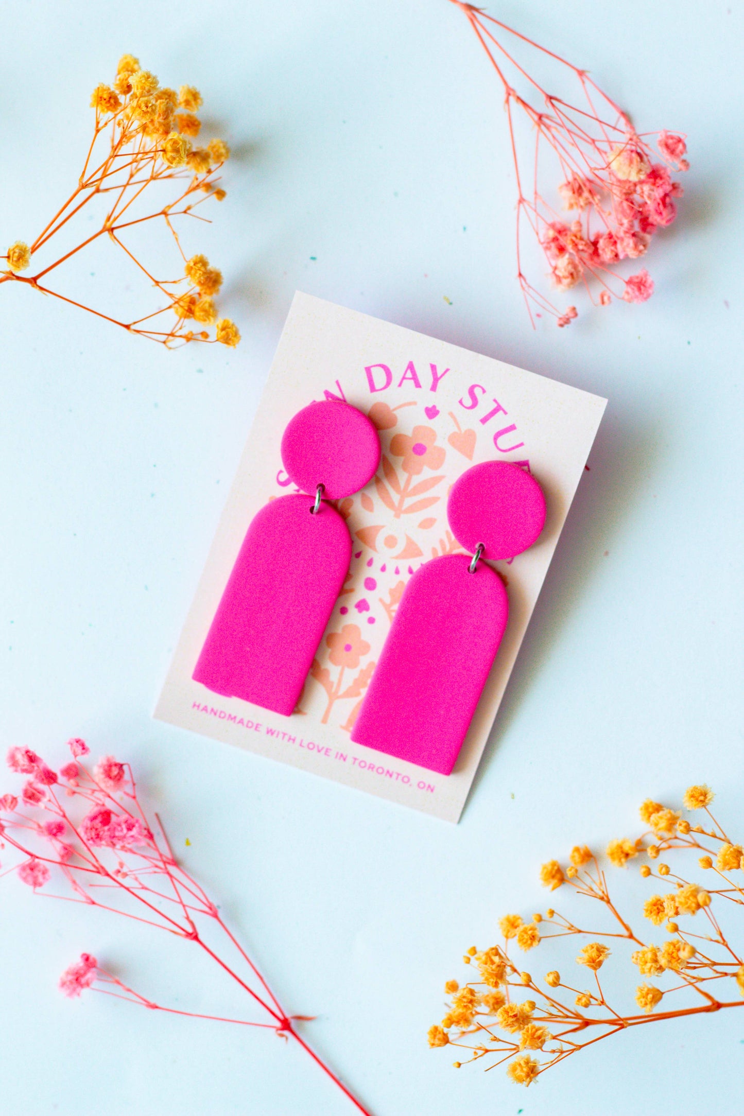 Hot Pink Statement Earrings