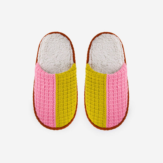 Golden Olive Pink Slide Slippers