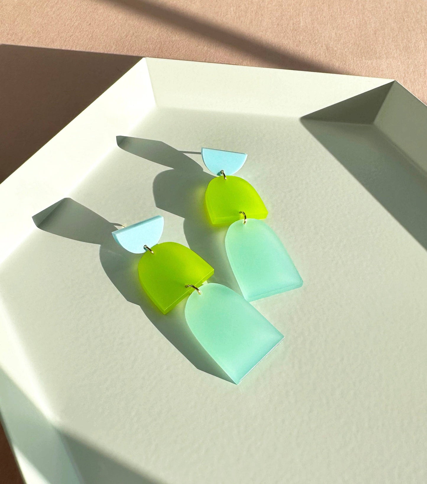 Frosted Lime Drop Earrings