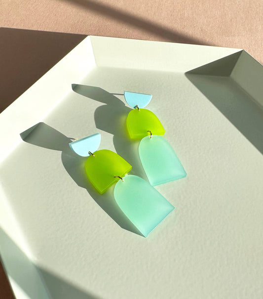 Frosted Lime Drop Earrings