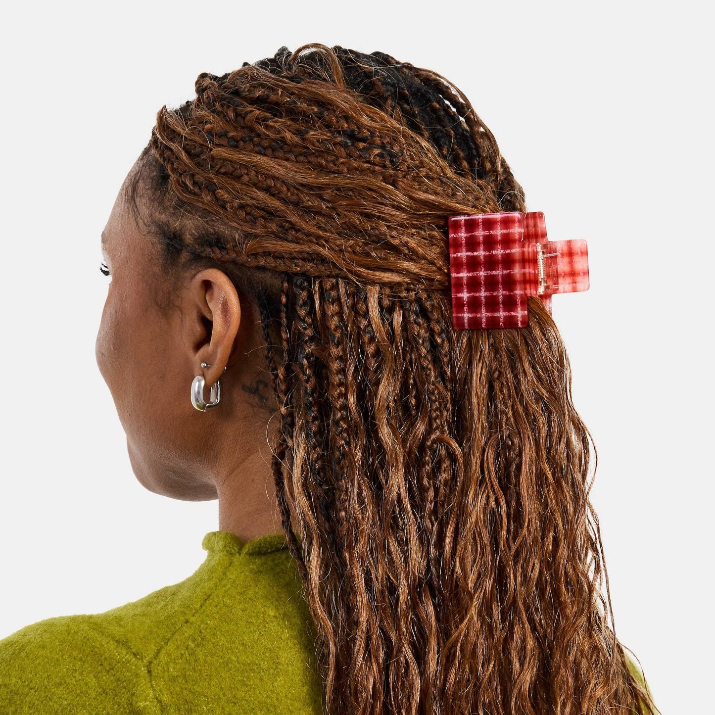 Red Plaid Midi Box Claw