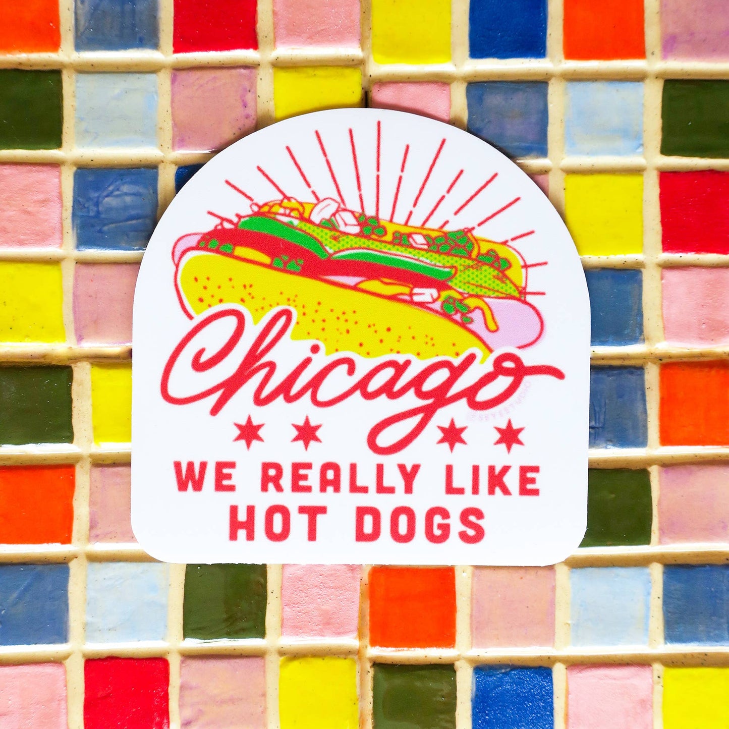 Chicago Hot Dog Diecut Vinyl Sticker