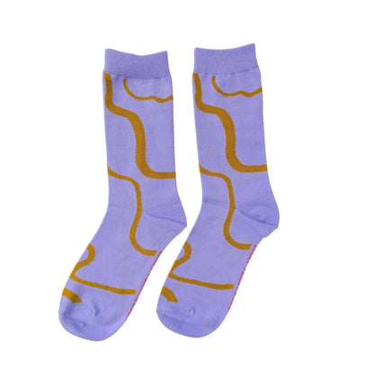 Gold & Lavender Ziggy Socks