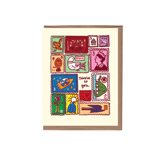 Vintage Stamps Greeting Card