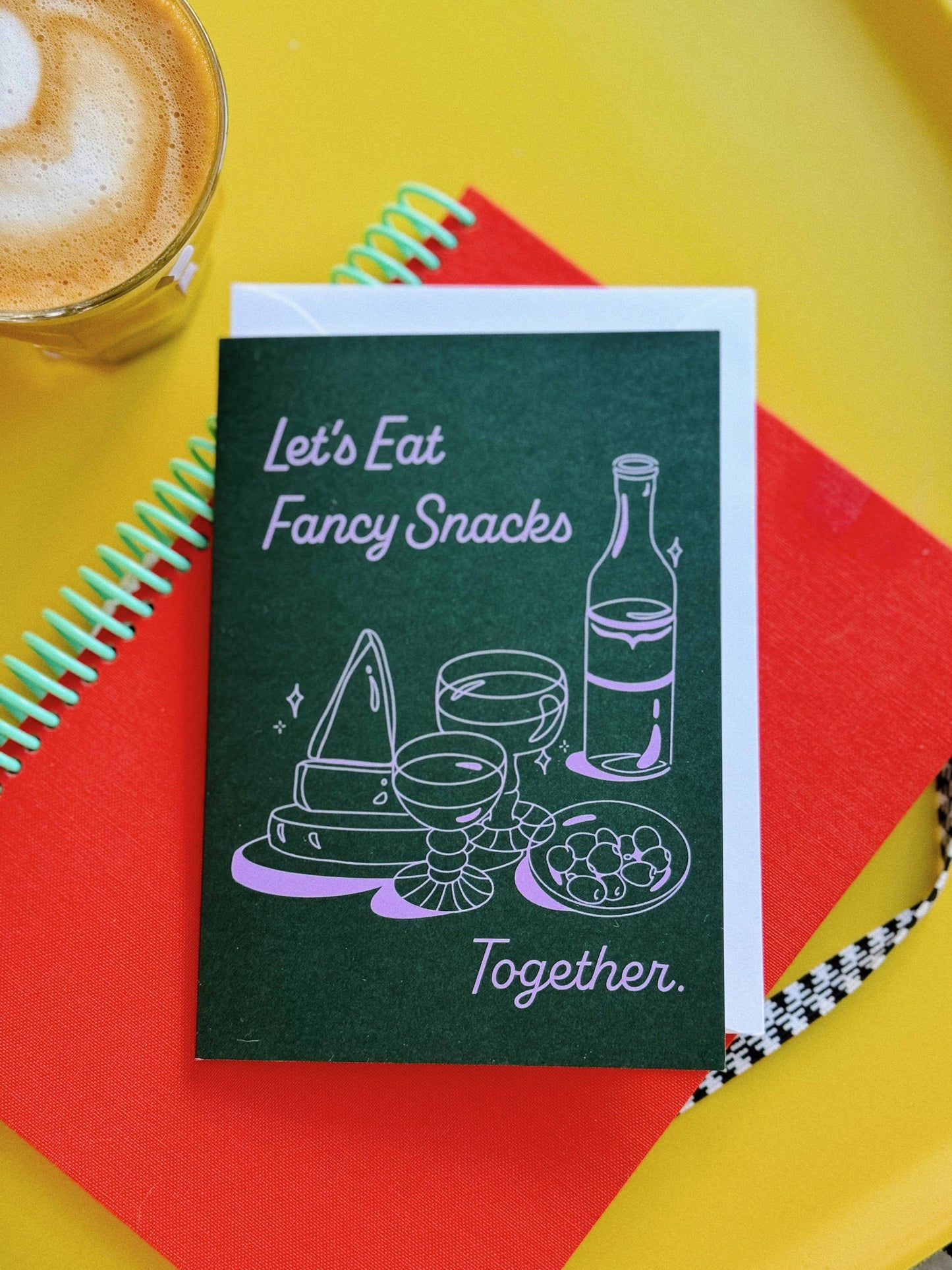 Let's Eat Fancy Snacks Greeting Card