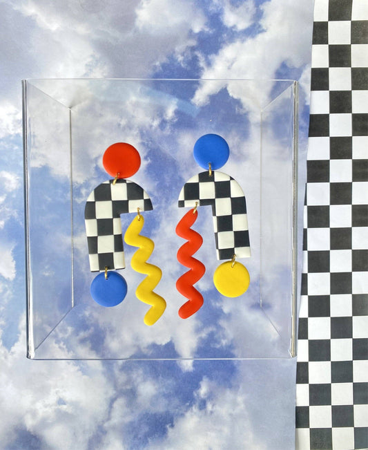 Primary Mismatch Checker Earrings