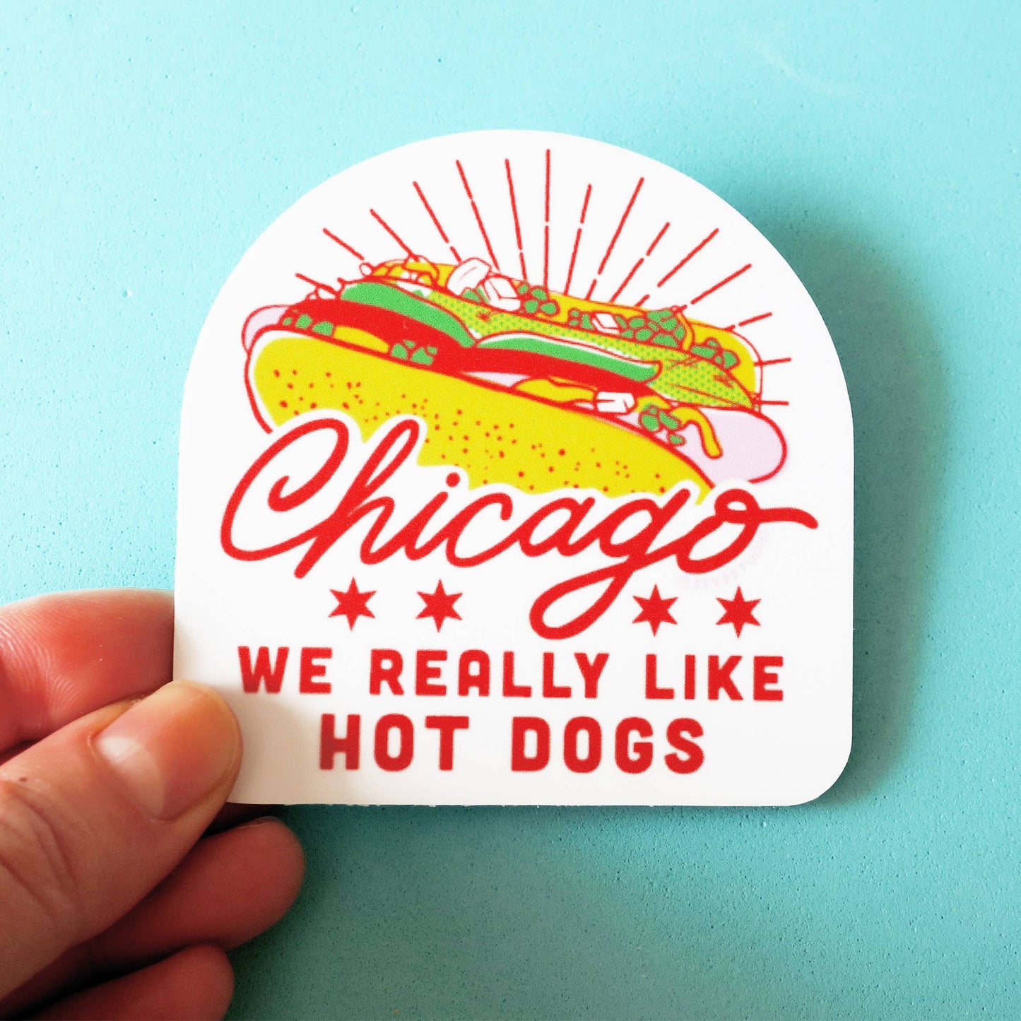 Chicago Hot Dog Diecut Vinyl Sticker
