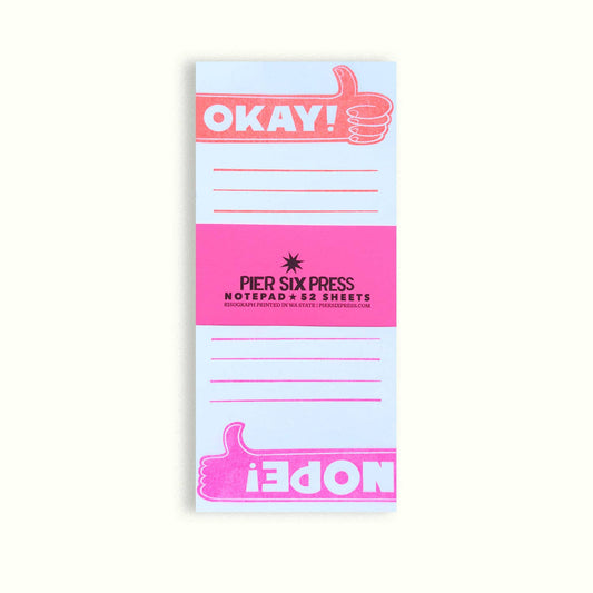 Okay/Nope Reversible Risograph Notepad