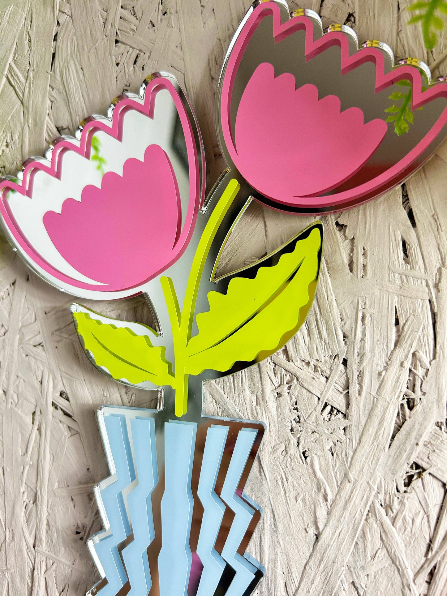 Zig Zag Flowers Mirror