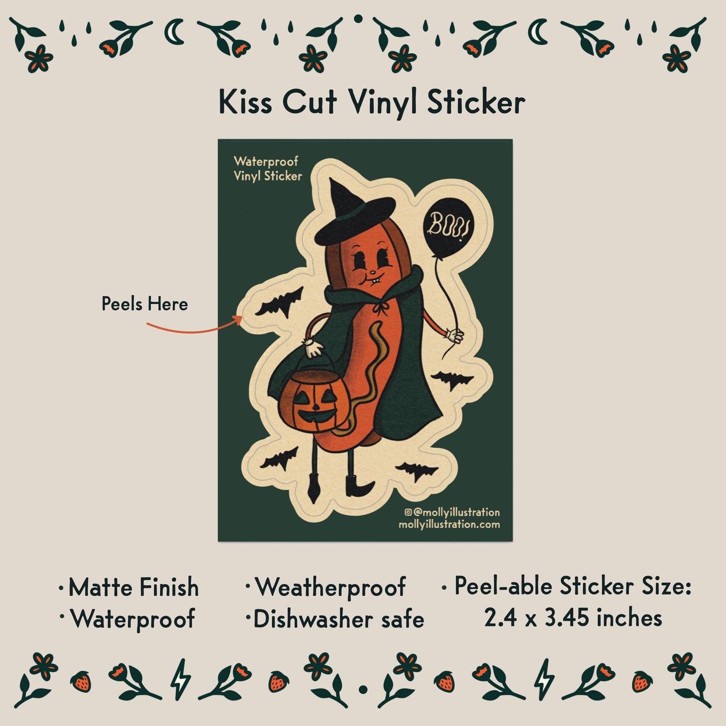 Feelin Halloweenie  vinyl sticker