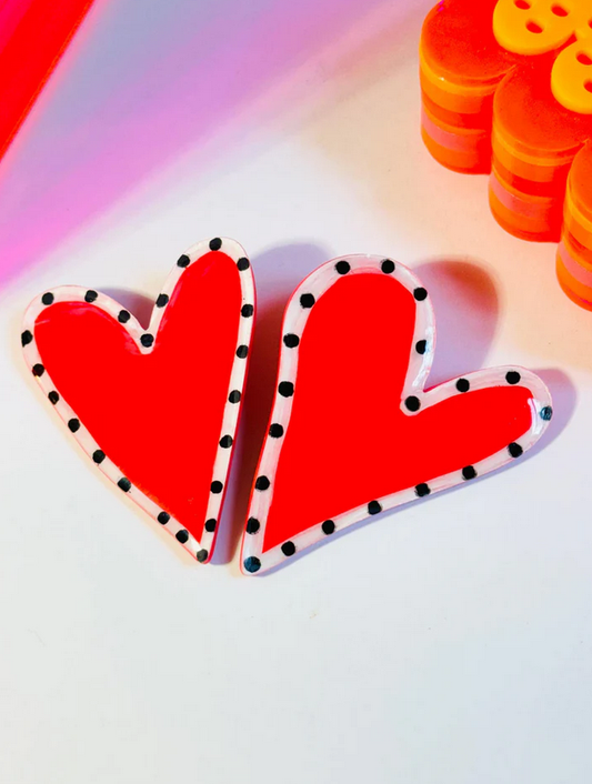 Large Heart Post Earrings