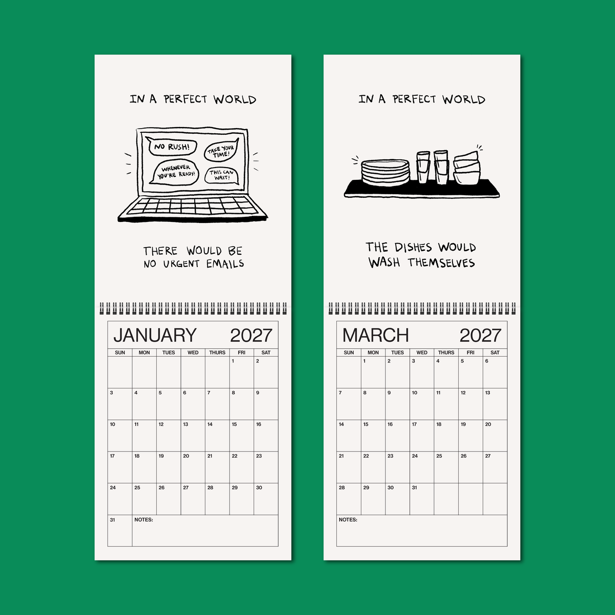 In A Perfect World 2027 illustrated wall calendar