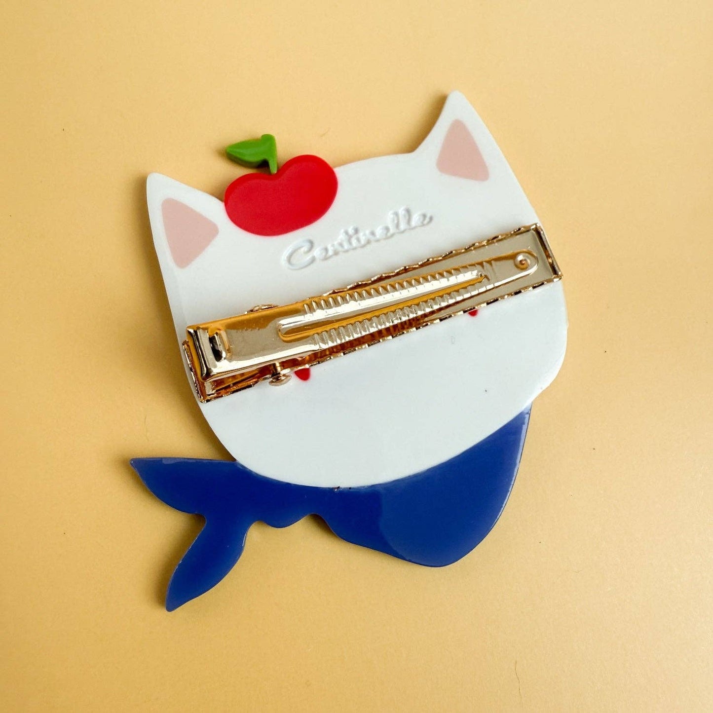 Apple Kitty Alligator Hair Clip