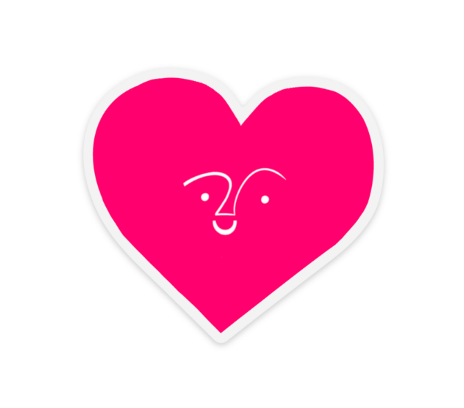 Happy Heart Clear Vinyl Sticker