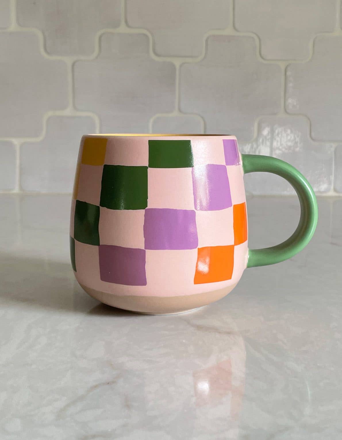 Rainbow Checks Ceramic Mug