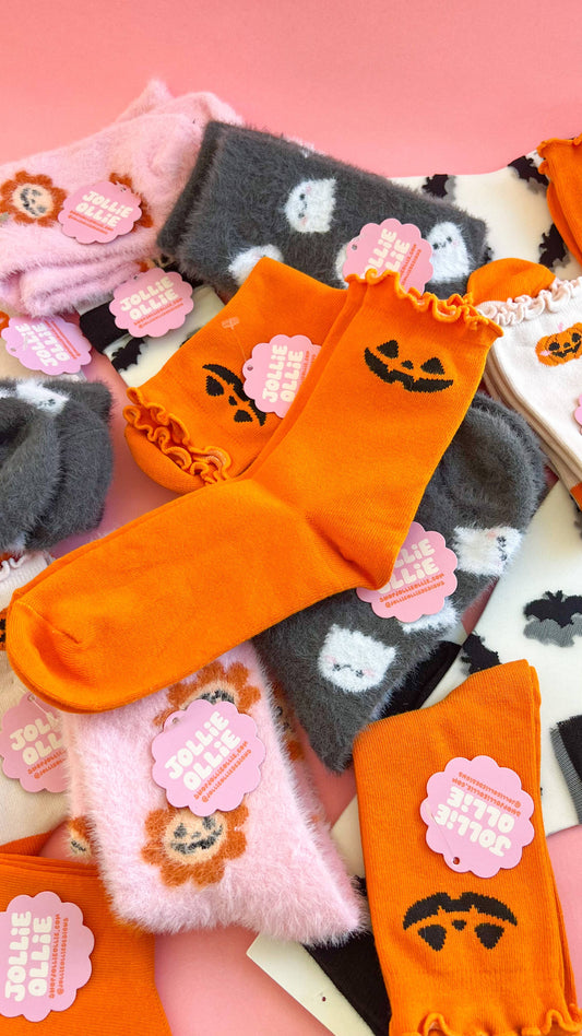 Jackolantern Ruffle Socks