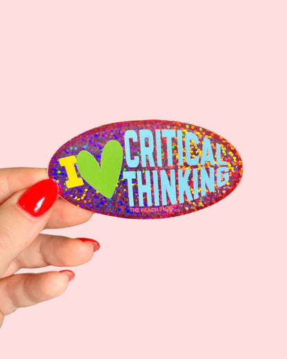 Critical Thinking Glitter Sticker