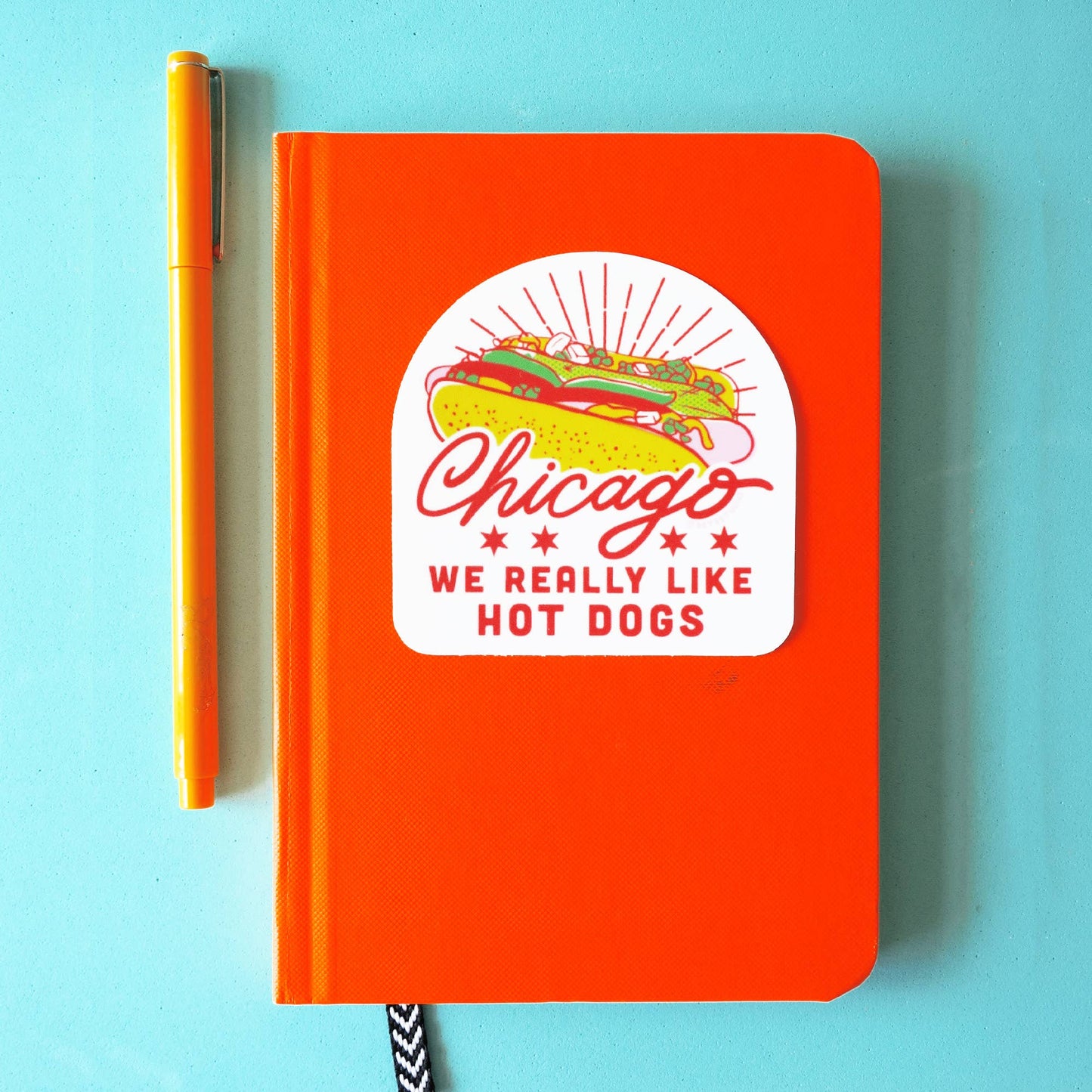 Chicago Hot Dog Diecut Vinyl Sticker