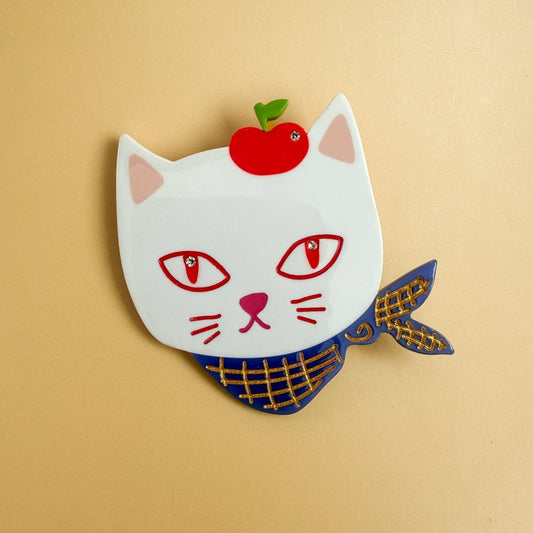 Apple Kitty Alligator Hair Clip