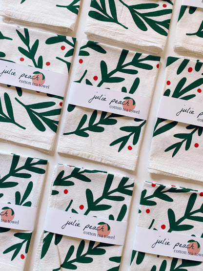 Winter Botanicals Tea Towel
