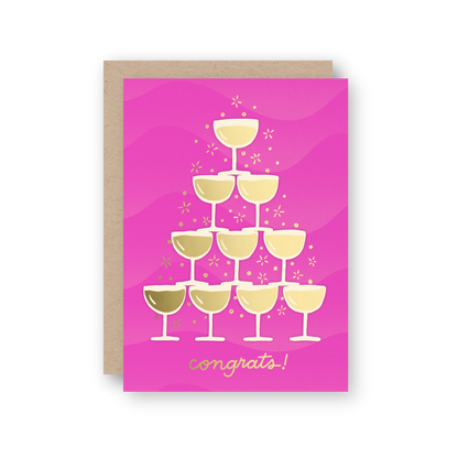Congrats Champagne Foil Greeting Card