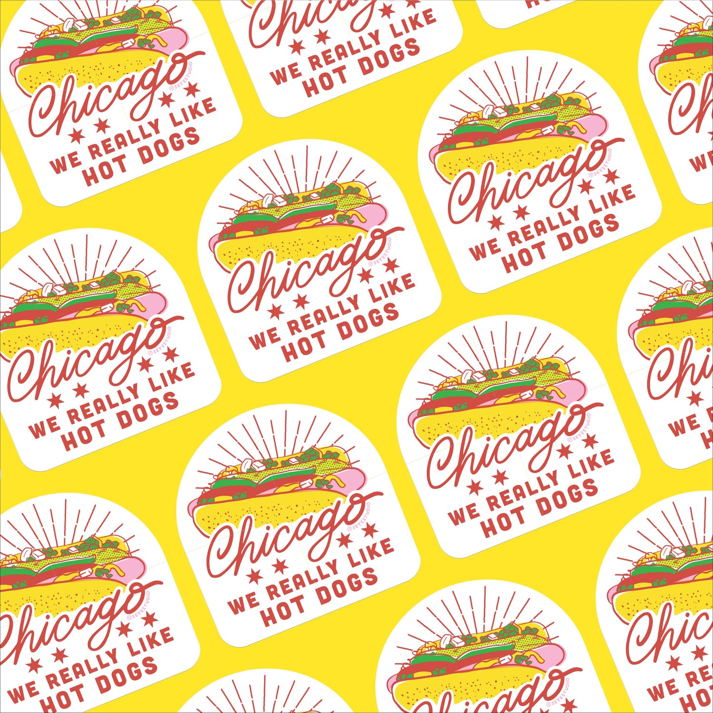 Chicago Hot Dog Diecut Vinyl Sticker