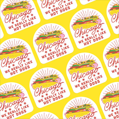 Chicago Hot Dog Diecut Vinyl Sticker