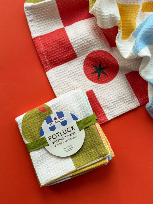 Potluck Waffle Tea Towel