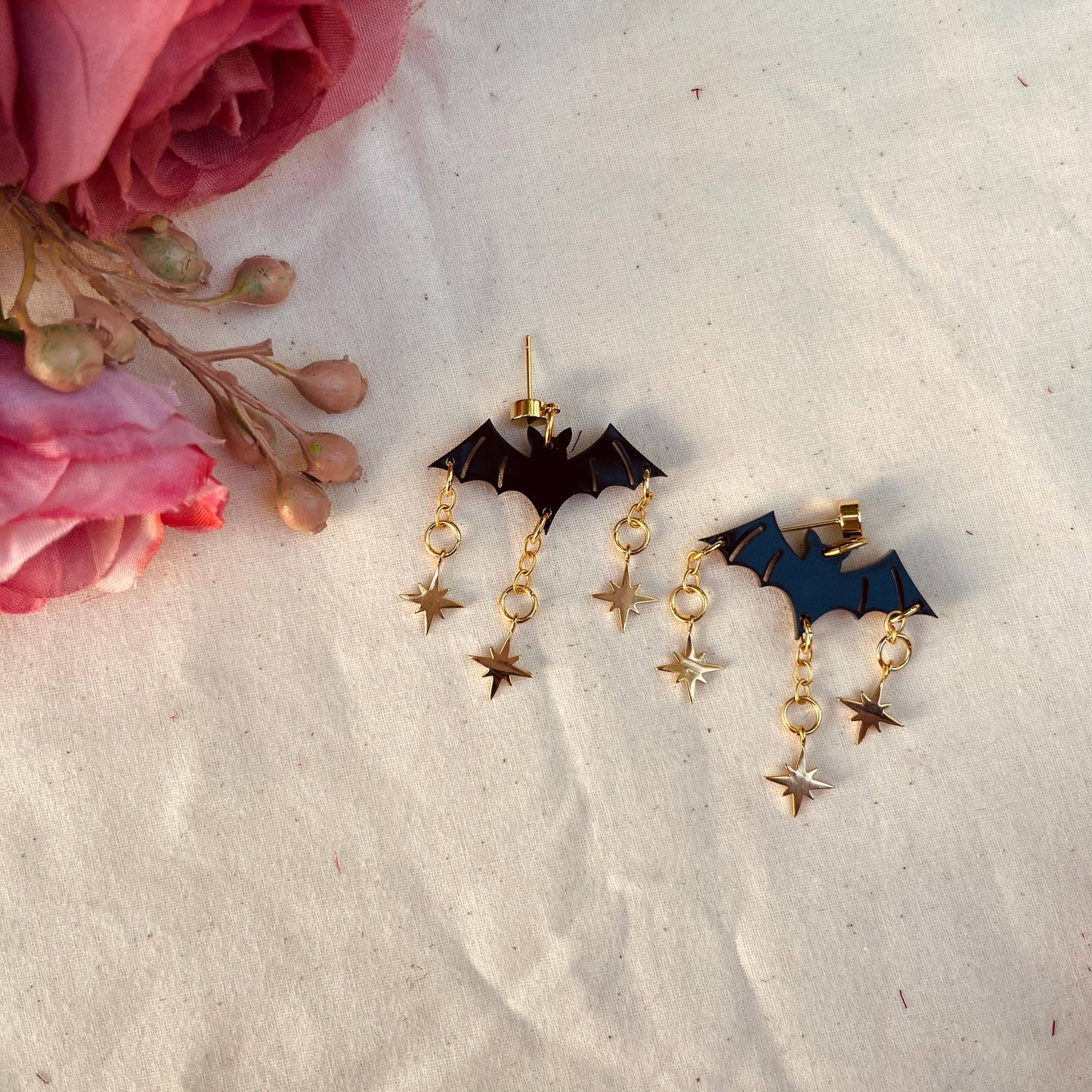 Starlight Bat Dangle Earrings