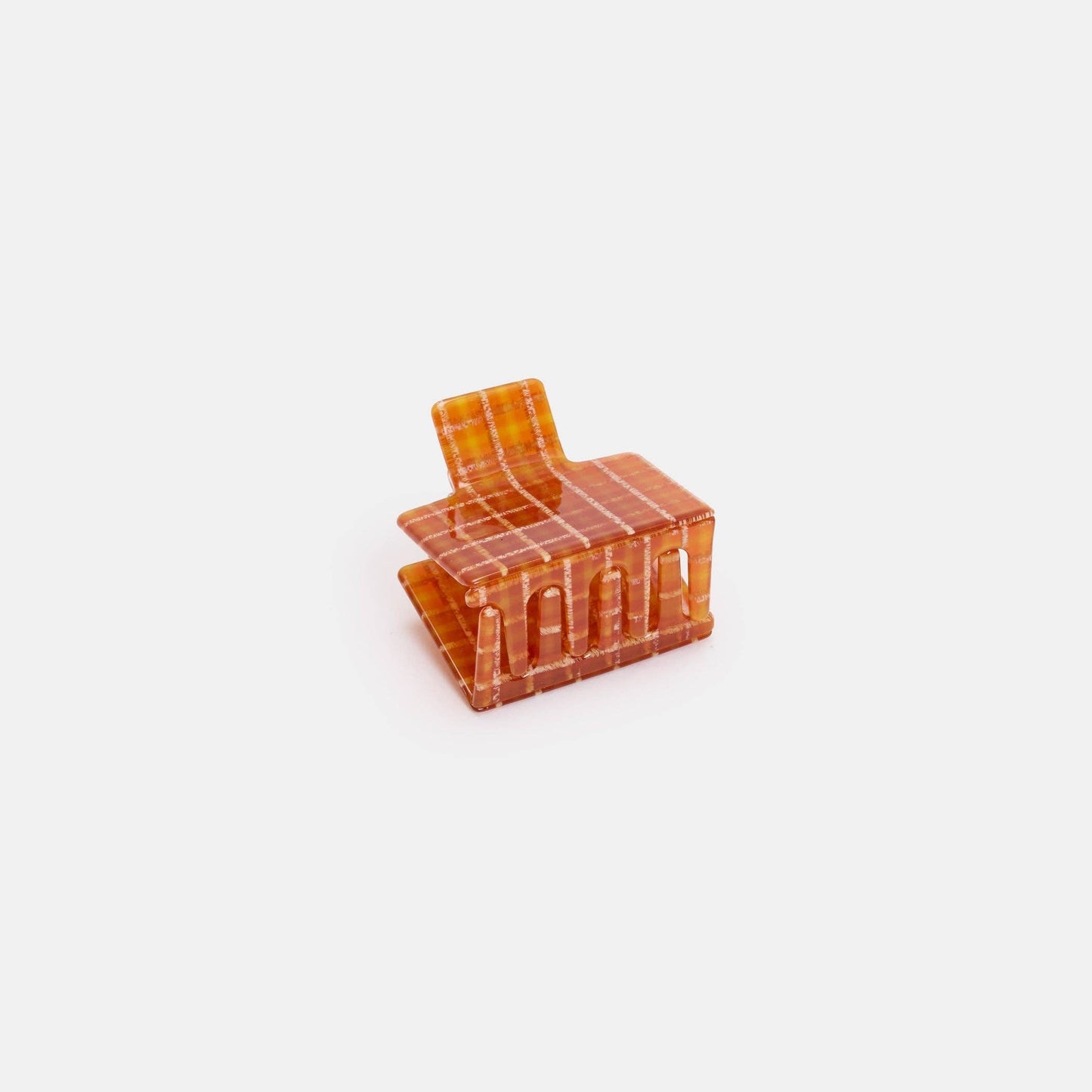 Caramel Plaid Midi Box Claw