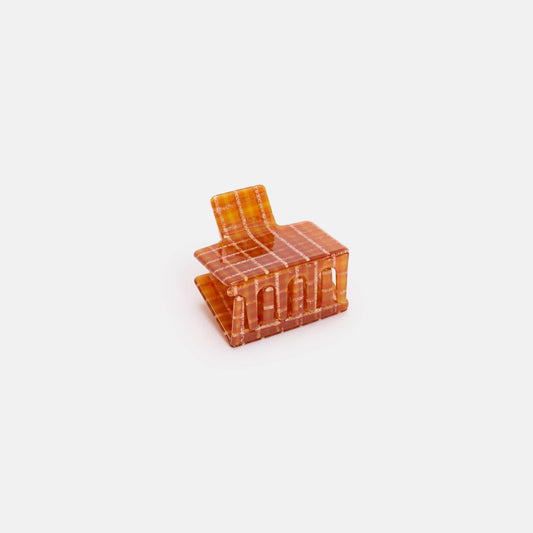 Caramel Plaid Midi Box Claw